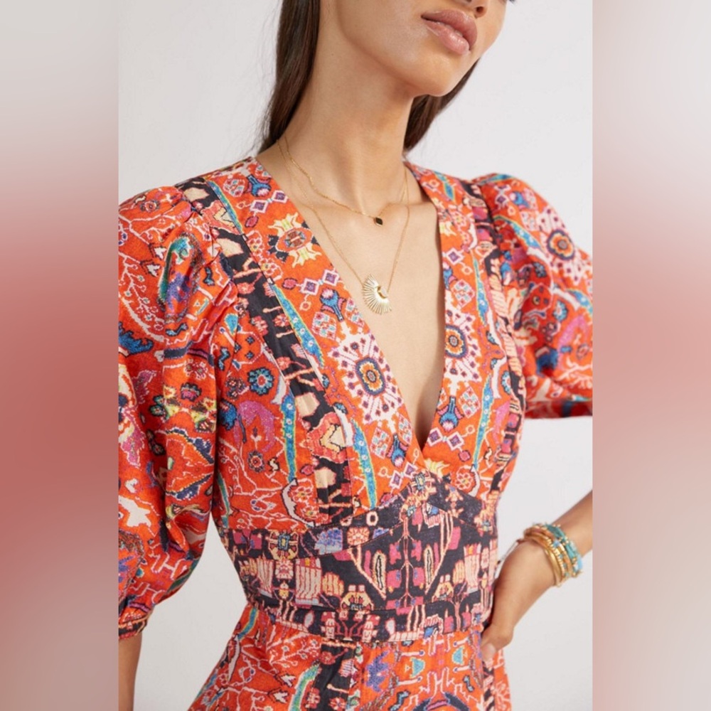 Anthropologie Floral Bohemian Maxi Dress - Multicolor, Pockets, Lined Size 2 - Picture 2 of 9